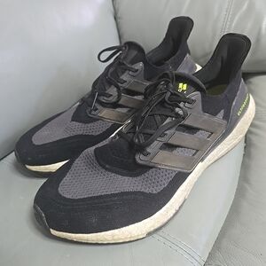 Adidas Mens Ultraboost 21‎ FY0374 Black Gray Running Shoes Sneakers Size 13
